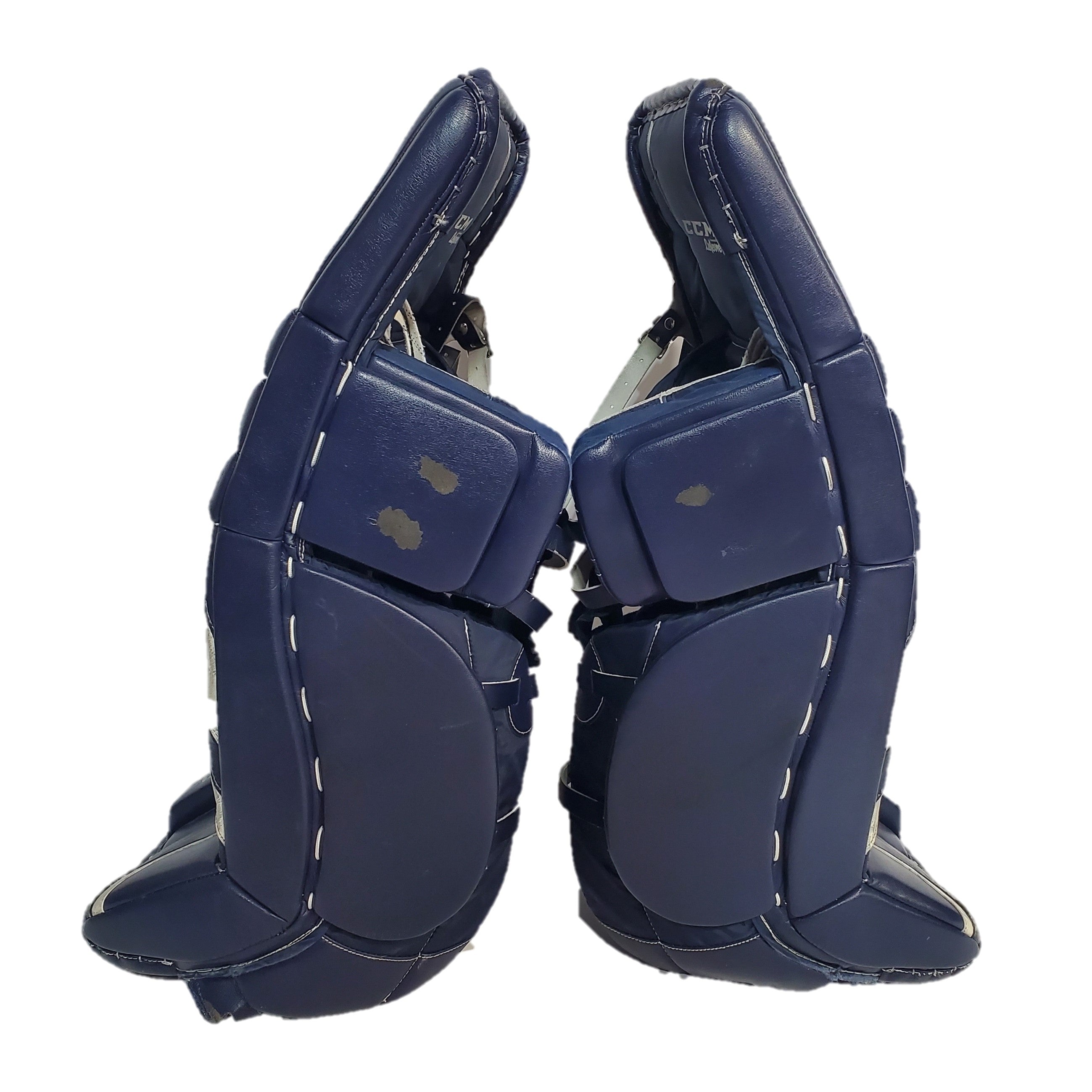 CCM Extreme Flex IV - Jambières de gardien de but Pro Stock d'occasion - (bleu marine/blanc)